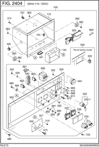 Control Box Diagram and Parts List for RLE75042002 RGX7500 Subaru Generator