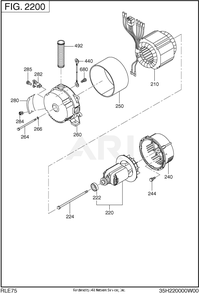 2200 Generator Diagram and Parts List for RLE75053500  Subaru Generator