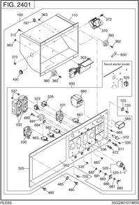 Control Box Diagram and Parts List for RLE65053510 RGX6500E Subaru Generator