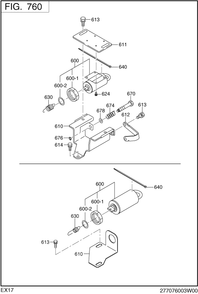 Electric Device Diagram and Parts List for EX170D20414 EX170 Subaru Engine