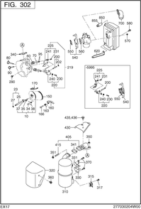 Intake Exhaust Diagram and Parts List for EX170D20404 EX170 Subaru Engine