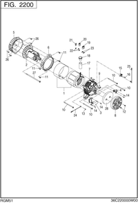 Generator Diagram and Parts List for RGM51053510 RGX5100E Subaru Generator