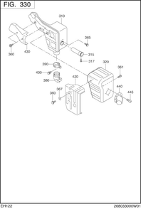 Intake Exhaust Diagram and Parts List for EH122B00090 EH122 Subaru Engine