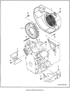 500 Cooling And Starting Diagram and Parts List for RGV10K77010  Subaru Generator