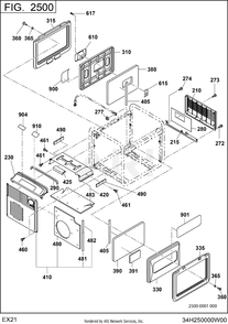 2500 Cover Diagram and Parts List for RAS32023545  Subaru Generator