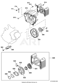 2150 Cooling And Starting Diagram and Parts List for RAS32023600  Subaru Generator