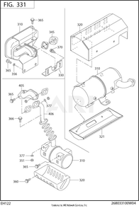 331 Intake And Exhaust Diagram and Parts List for EH122D46530  Subaru Engine