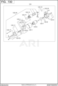 730 Electric Device Diagram and Parts List for EH650DB4221  Subaru Engine