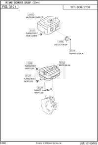 310 Intake And Exhaust Diagram and Parts List for EX400SE5021  Subaru Engine