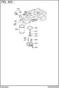 Fuel Lubricant Group Diagram and Parts List for EH650VD1040 EH650 Subaru Engine