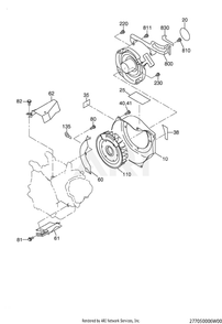 500 Cooling And Starting Diagram and Parts List for EX170DT1042  Subaru Engine