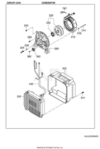 2200 Generator Diagram and Parts List for RAS28023030  Subaru Generator