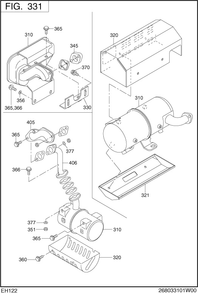 Intake Exhaust Diagram and Parts List for EH122D46781 EH122 Subaru Engine