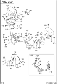 Intake Exhaust Diagram and Parts List for EX130D40036 EX130 Subaru Engine