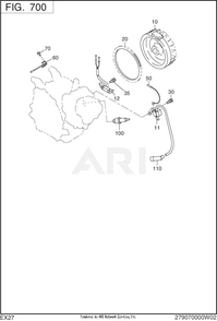 700 Electric Device Diagram and Parts List for EX270DE5034  Subaru Engine