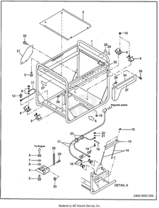 2300 Base And Frame Diagram and Parts List for RGV10K77010  Subaru Generator