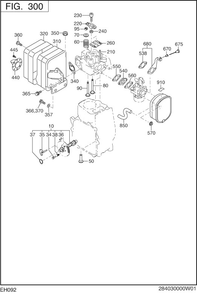 Intake Exhaust Diagram and Parts List for EH092D40040 EH092 Subaru Engine