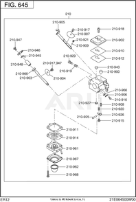 Part Location Diagram of 21E-62402-00 Subaru Carburetor ay
