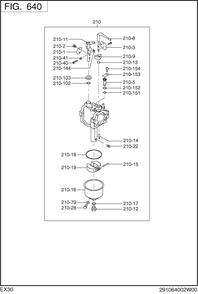 Fuel Lubricant Diagram and Parts List for EX300DM2010 EX300 Subaru Engine