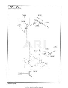 400 Governor Diagram and Parts List for EX210D2042S  Subaru Engine