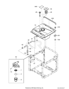 2600 Fuel And Lubricant Diagram and Parts List for RAS28017010  Subaru Generator