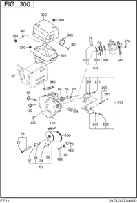 Intake Exhaust Diagram and Parts List for EE210DSM910 EE210 Subaru Engine