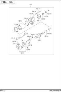 Electric Device Diagram and Parts List for EH122DS0241 EH122 Subaru Engine