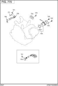 Electric Device Diagram and Parts List for EX270D10240 EX270 Subaru Engine