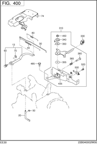 Governor Operation Diagram and Parts List for EE300DSM910 EE300 Subaru Engine