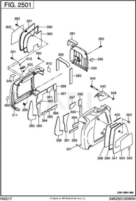 2501 Cover Diagram and Parts List for RAS17017023  Subaru Generator