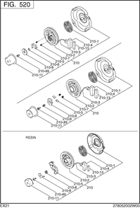 Cooling Starting Diagram and Parts List for EX210D41010 EX210 Subaru Engine