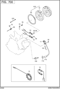 Electric Device Diagram and Parts List for EX400DM5030 EX400 Subaru Engine