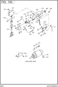 Electric Device Diagram and Parts List for EH410DS7060 EH410 Subaru Engine