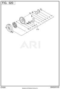 520 Cooling And Starting Diagram and Parts List for RAS17023094  Subaru Generator