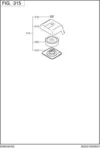 Intake,exhaust Group Diagram and Parts List for EH650DA2542 EH650 Subaru Engine