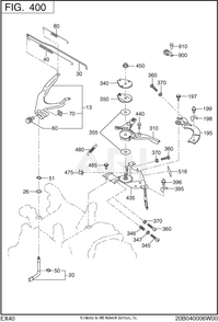 400 Governor Diagram and Parts List for EX400D51011  Subaru Engine