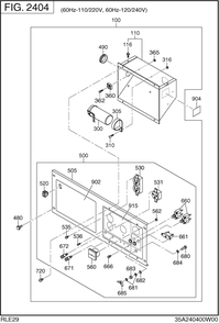 Control Box Diagram and Parts List for RLE29045020 RGX2900 Subaru Generator