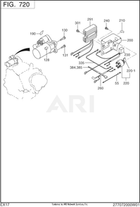 720 Electric Device Diagram and Parts List for 170DST030  Subaru Engine