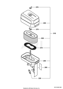 315 Air Cleaner Diagram and Parts List for EX270D50023  Subaru Engine