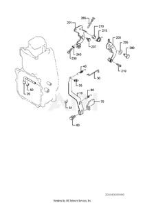 400 Governor Diagram and Parts List for EH100F47011  Subaru Engine