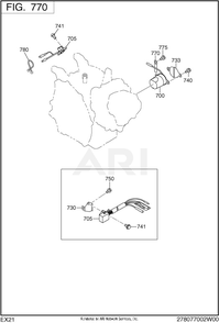770 Electric Device Diagram and Parts List for EX210DS2182  Subaru Engine