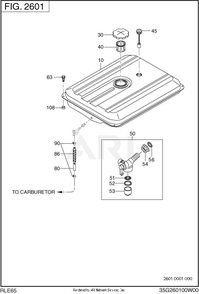 Part Location Diagram of 35G-62501-03 Subaru Mesh Protector Rgx 6500, 7500 (Recoil)