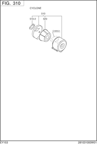 Intake Exhaust Diagram and Parts List for EY153DC0530 EY153 Subaru Engine
