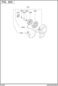 Cooling,starting Diagram and Parts List for EH025PA1205 EH025 Subaru Engine