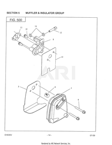 500 Cooling And Starting Diagram and Parts List for EH035VA1305  Subaru Engine