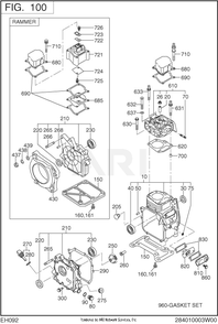 Part Location Diagram of 20F-10109-01 Subaru Crankcase cp
