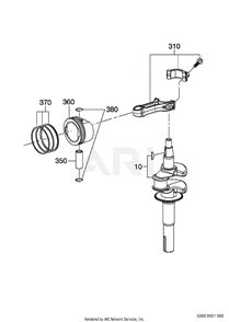 200 Crankshaft Diagram and Parts List for EA175V50140  Subaru Engine