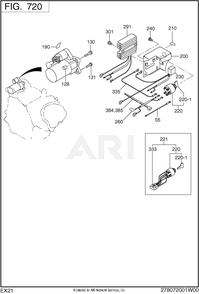 720 Electric Device Diagram and Parts List for EX210LD2012  Subaru Engine