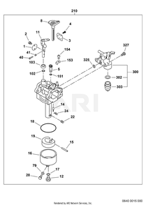 640 Carburetor Diagram and Parts List for EX270D10240  Subaru Engine