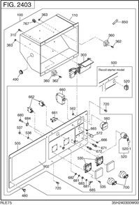 Control Box Diagram and Parts List for RLE75018001 RGX7500 Subaru Generator